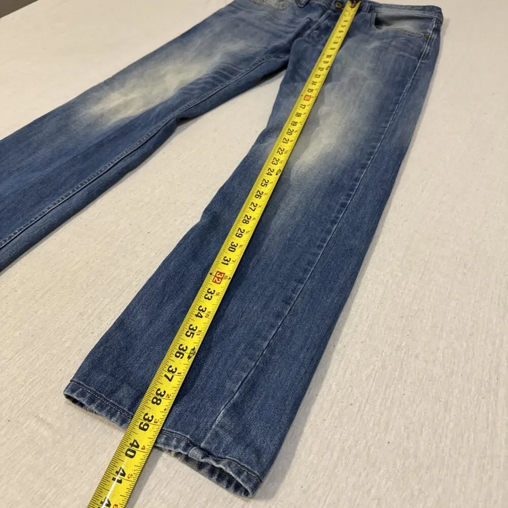 Diesel Larkee Mens 31x32 Regular Straight Blue Jeans Distressed Nice Fade EUC